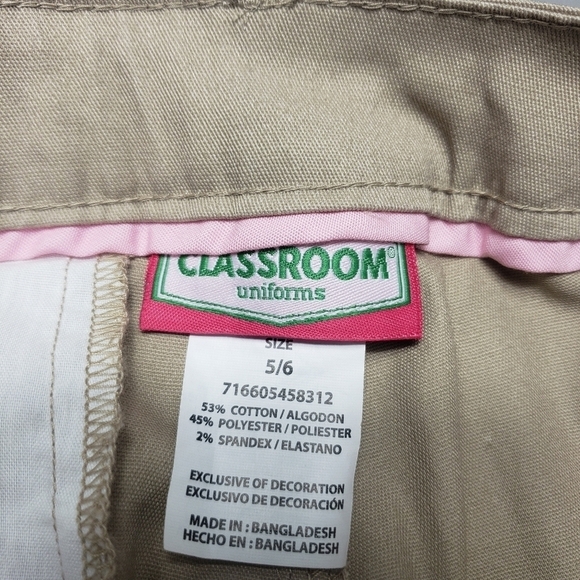 classroom uniforms juniors khaki tan straight leg pants juniors size 5/6 - Picture 7 of 12